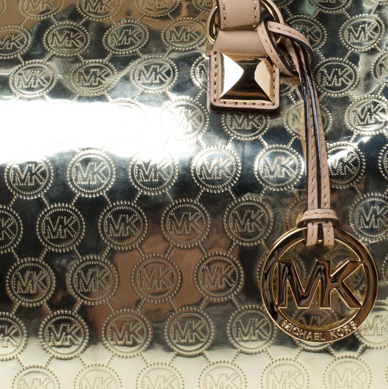 Michael Micahel Kors Metallic Gold Mirror Leather Large Grayson Satchel 3