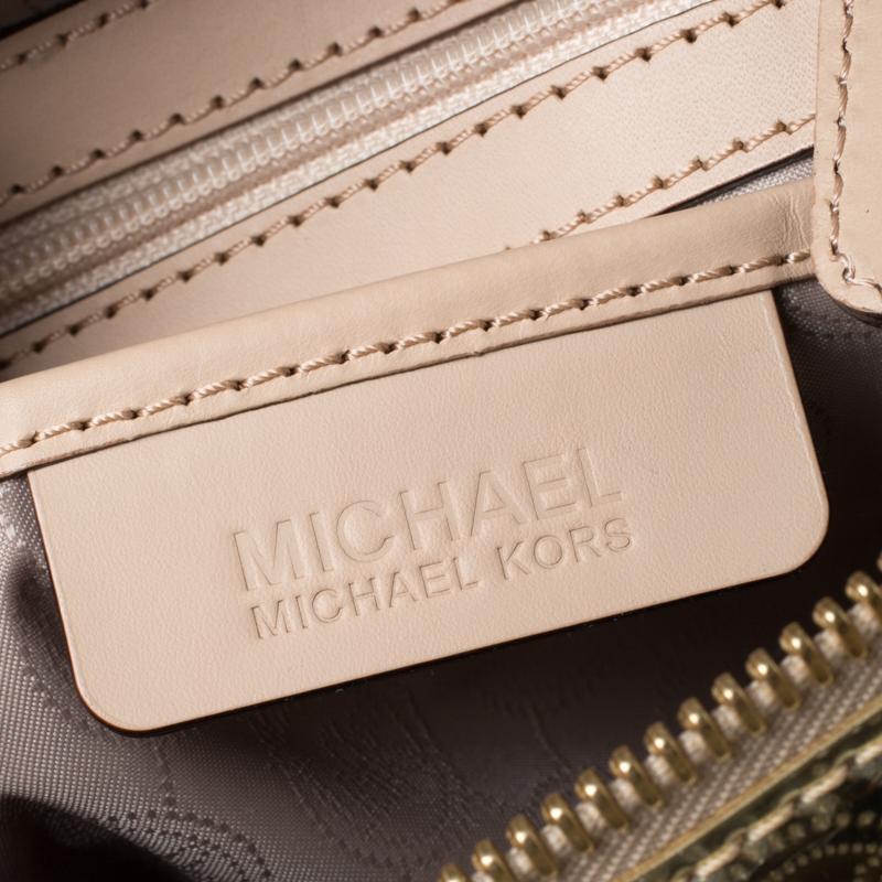 Michael Micahel Kors Metallic Gold Mirror Leather Large Grayson Satchel In Excellent Condition In Dubai, Al Qouz 2