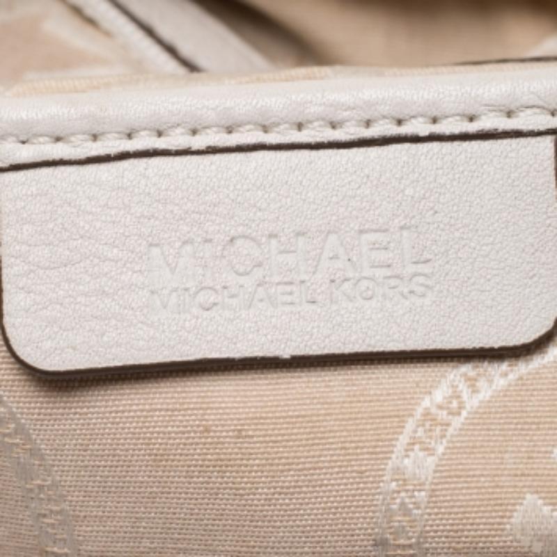 Michael Michael Kors Beige/Braune Leder-Handtasche im Angebot 4