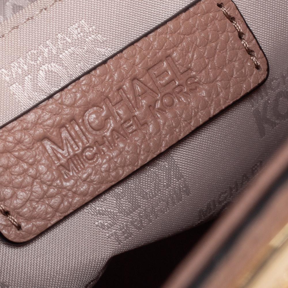 MICHAEL Michael Kors Beige Leather Astrid Satchel For Sale 2