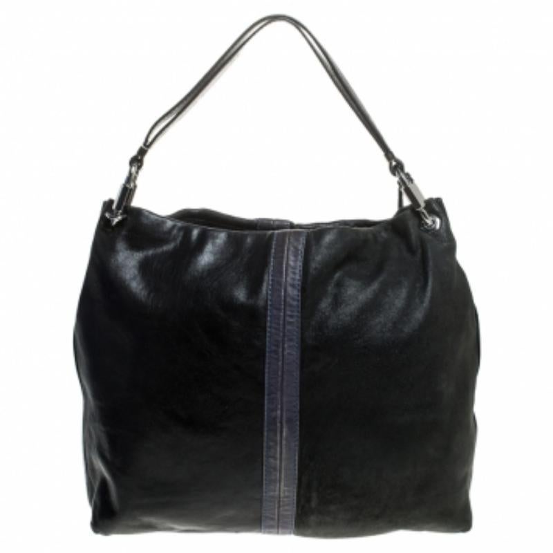 MICHAEL Michael Kors Schwarzer/Blauer Hobo Damen im Angebot