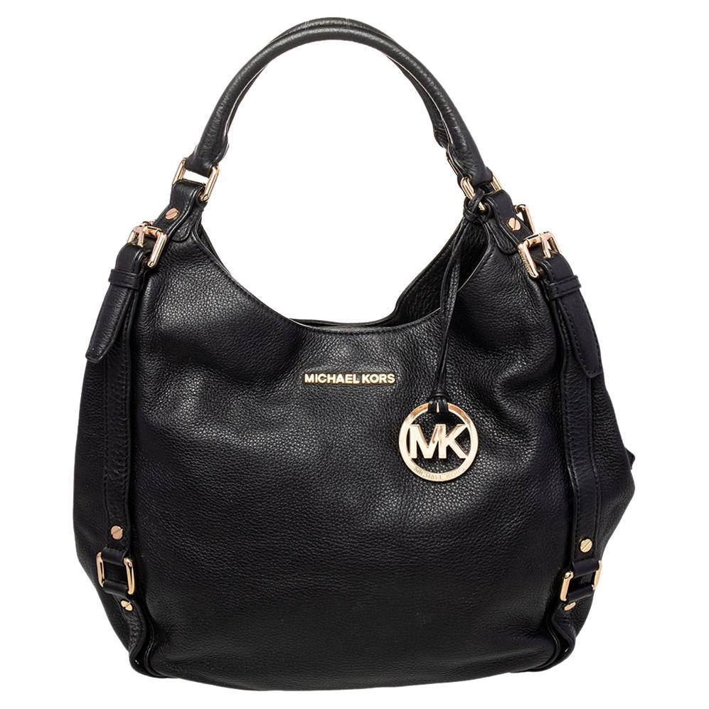 Michael Michael Kors Black Leather Bedford Hobo For Sale at 1stDibs