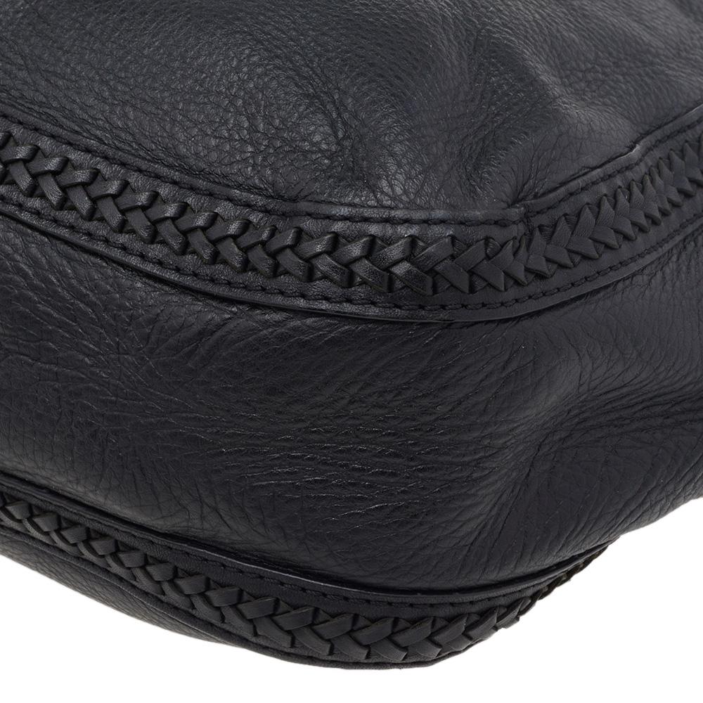 MICHAEL Michael Kors Black Leather Braided Vanilla Hobo 3