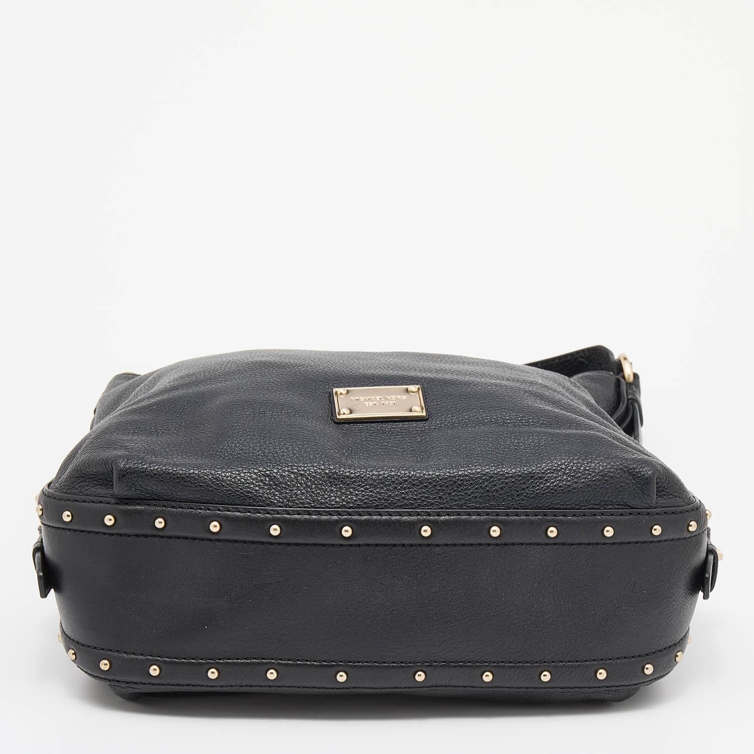 MICHAEL Michael Kors Black Leather Large Big Valley Hobo For Sale 1