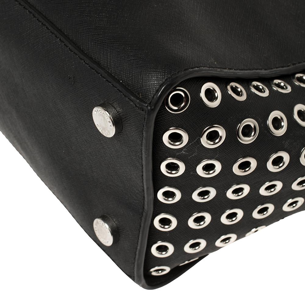 Michael Michael Kors Schwarzes Leder Große Selma Öse Satchel 6