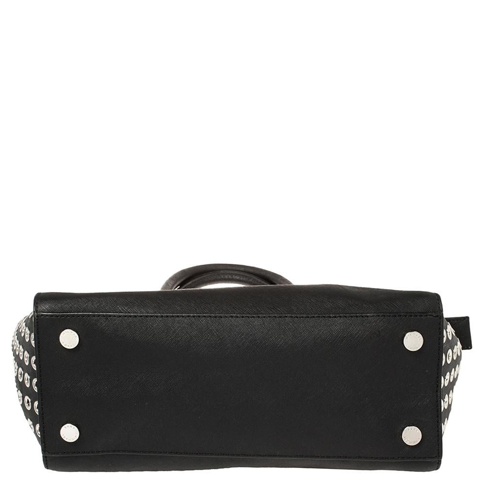Michael Michael Kors Schwarzes Leder Große Selma Öse Satchel 1