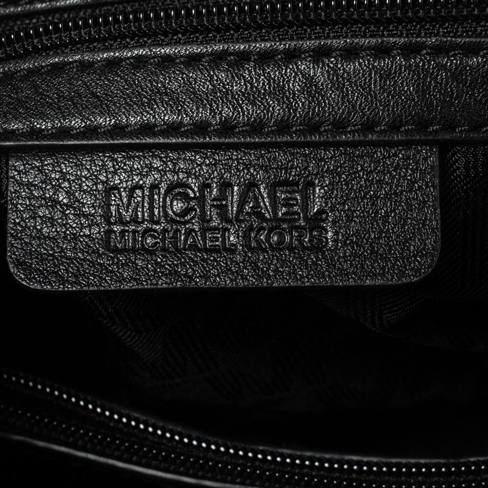 MICHAEL Michael Kors Black Leather Riley Satchel For Sale 6