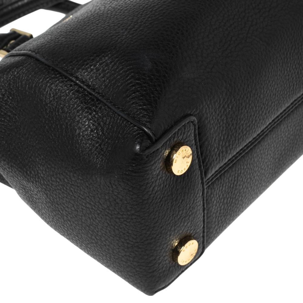 MICHAEL Michael Kors Black Leather Riley Satchel For Sale 1