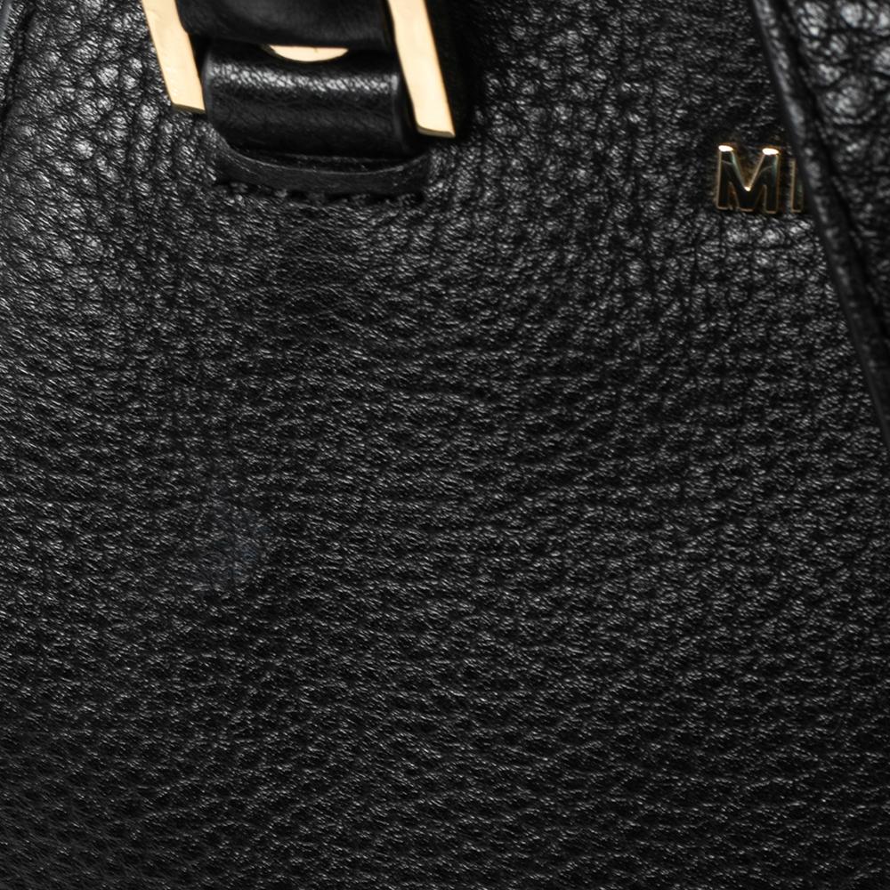 MICHAEL Michael Kors Black Leather Riley Satchel For Sale 3