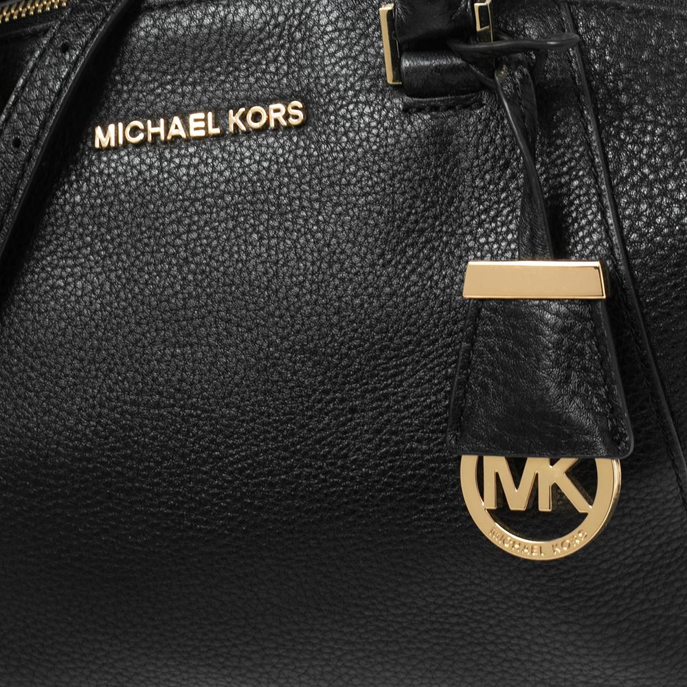 MICHAEL Michael Kors Black Leather Riley Satchel For Sale 4