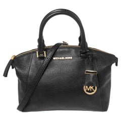 MICHAEL Michael Kors Schwarze Ledertasche mit Rileymuster