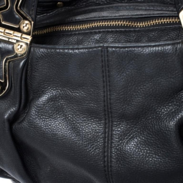 MICHAEL Michael Kors Black Leather Stud Bottom Hobo in vendita 1