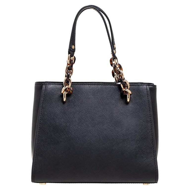 MICHAEL Michael Kors Black Perforated Leather Sofia Tote For Sale at 1stDibs