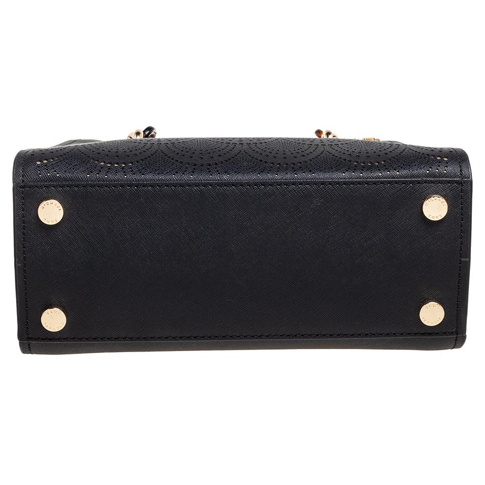 MICHAEL Michael Kors Schwarze Sofia Tragetasche aus perforiertem Leder 1