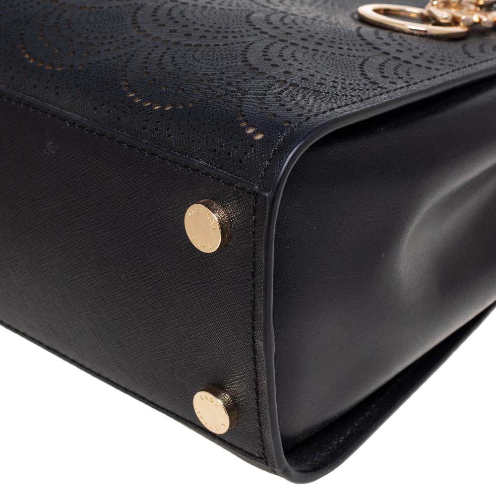 MICHAEL Michael Kors Schwarze Sofia Tragetasche aus perforiertem Leder 3
