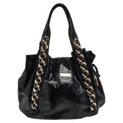 MICHAEL Michael Kors Bolso negro de piel con relieve de pitón