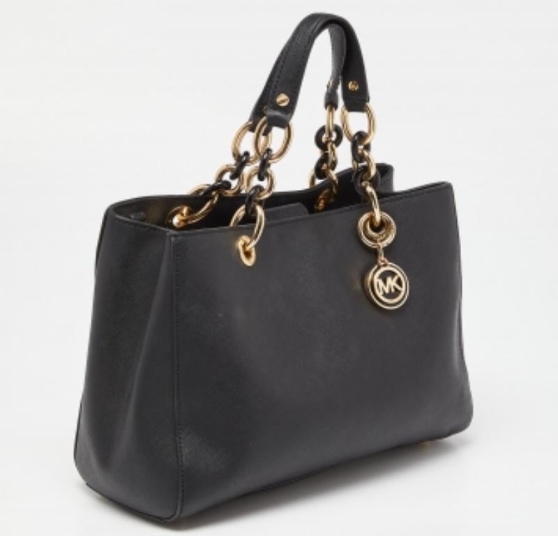 MICHAEL Michael Kors Fourre-tout moyen Cynthia en cuir Saffiano noir 1
