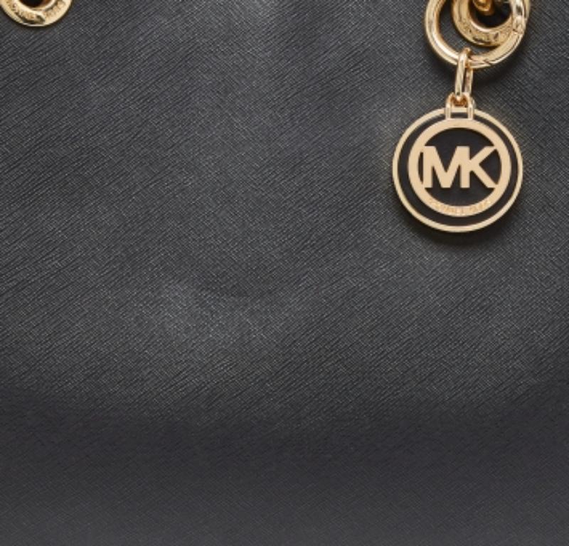 MICHAEL Michael Kors Fourre-tout moyen Cynthia en cuir Saffiano noir 2