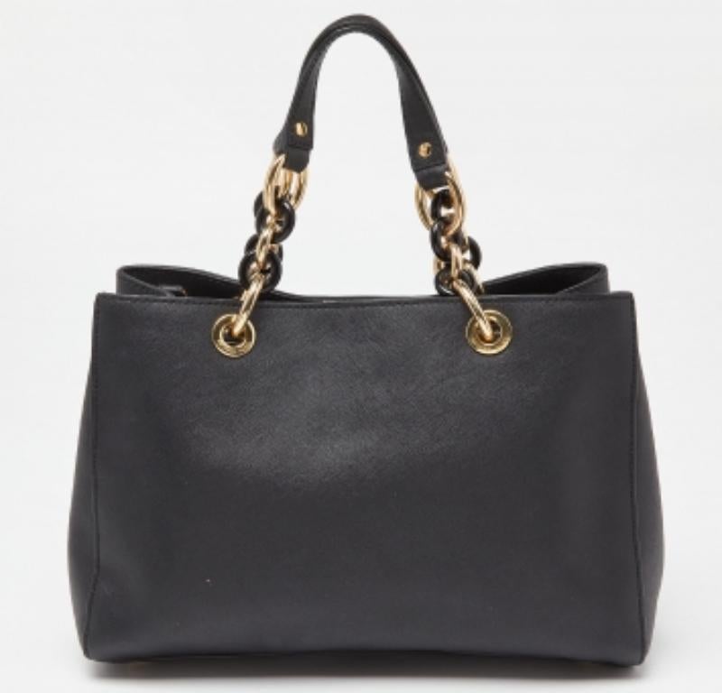 MICHAEL Michael Kors Fourre-tout moyen Cynthia en cuir Saffiano noir 3