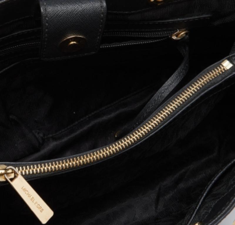 MICHAEL Michael Kors Fourre-tout moyen Cynthia en cuir Saffiano noir 4