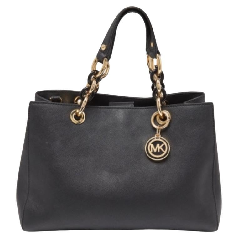 Michael Kors - Tote media Cynthia in pelle saffiano nera