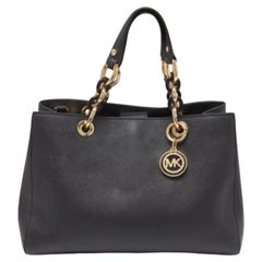 Michael Kors - Tote media Cynthia in pelle saffiano nera