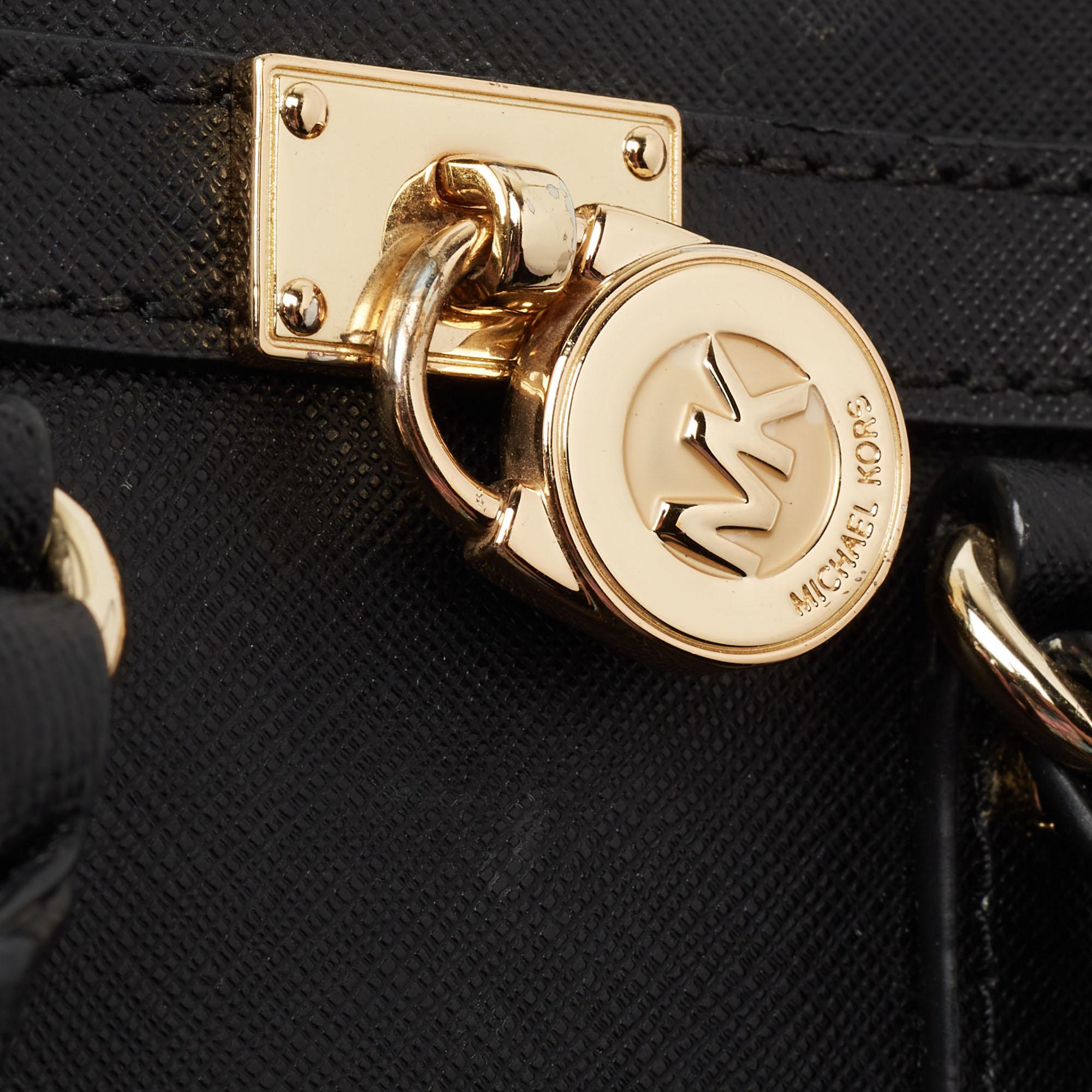 MICHAEL Michael Kors Black Saffiano Leather Mini Hamilton Crossbody Bag 3