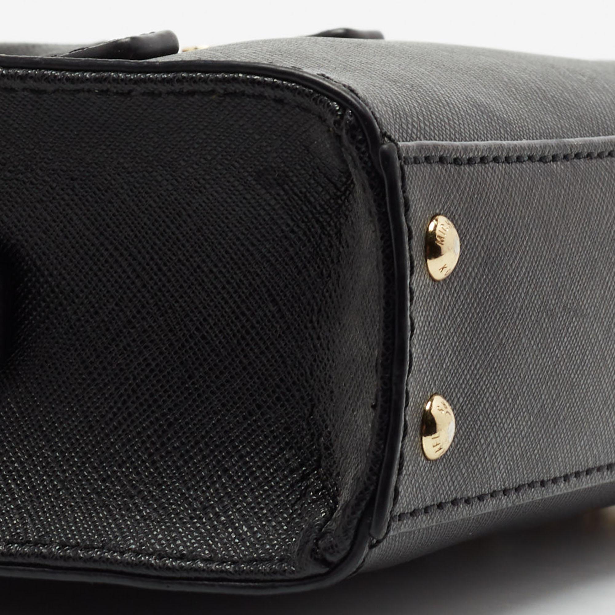 MICHAEL Michael Kors Black Saffiano Leather Mini Hamilton Crossbody Bag 4