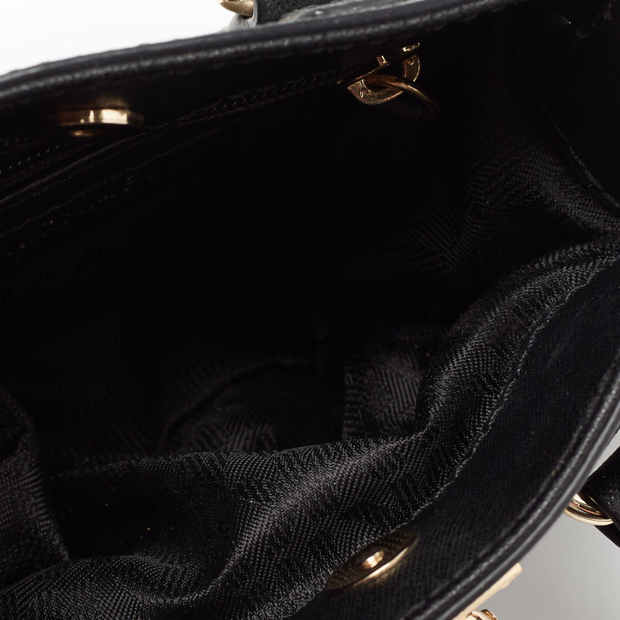 MICHAEL Michael Kors Black Saffiano Leather Mini Hamilton Crossbody Bag 6
