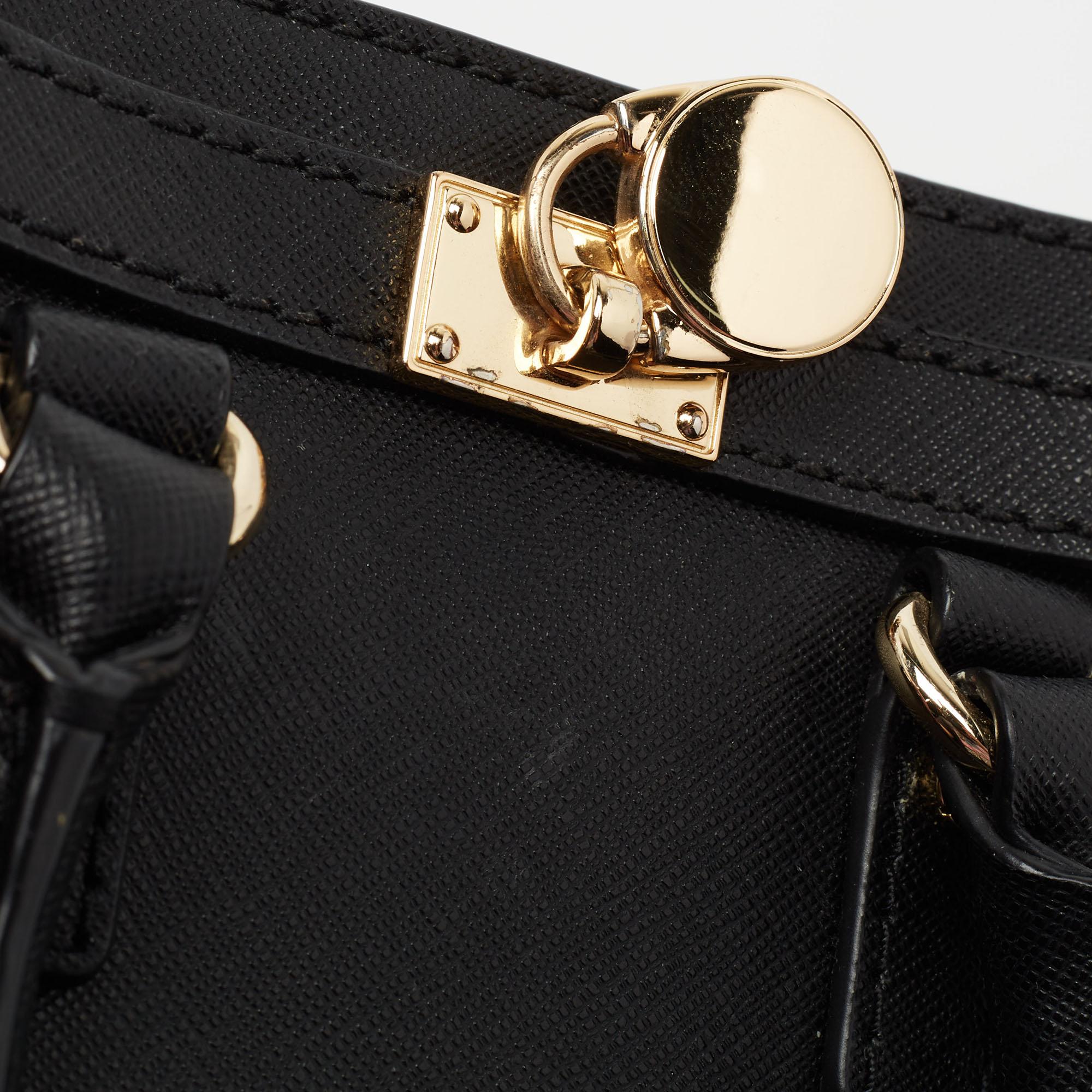 Women's MICHAEL Michael Kors Black Saffiano Leather Mini Hamilton Crossbody Bag