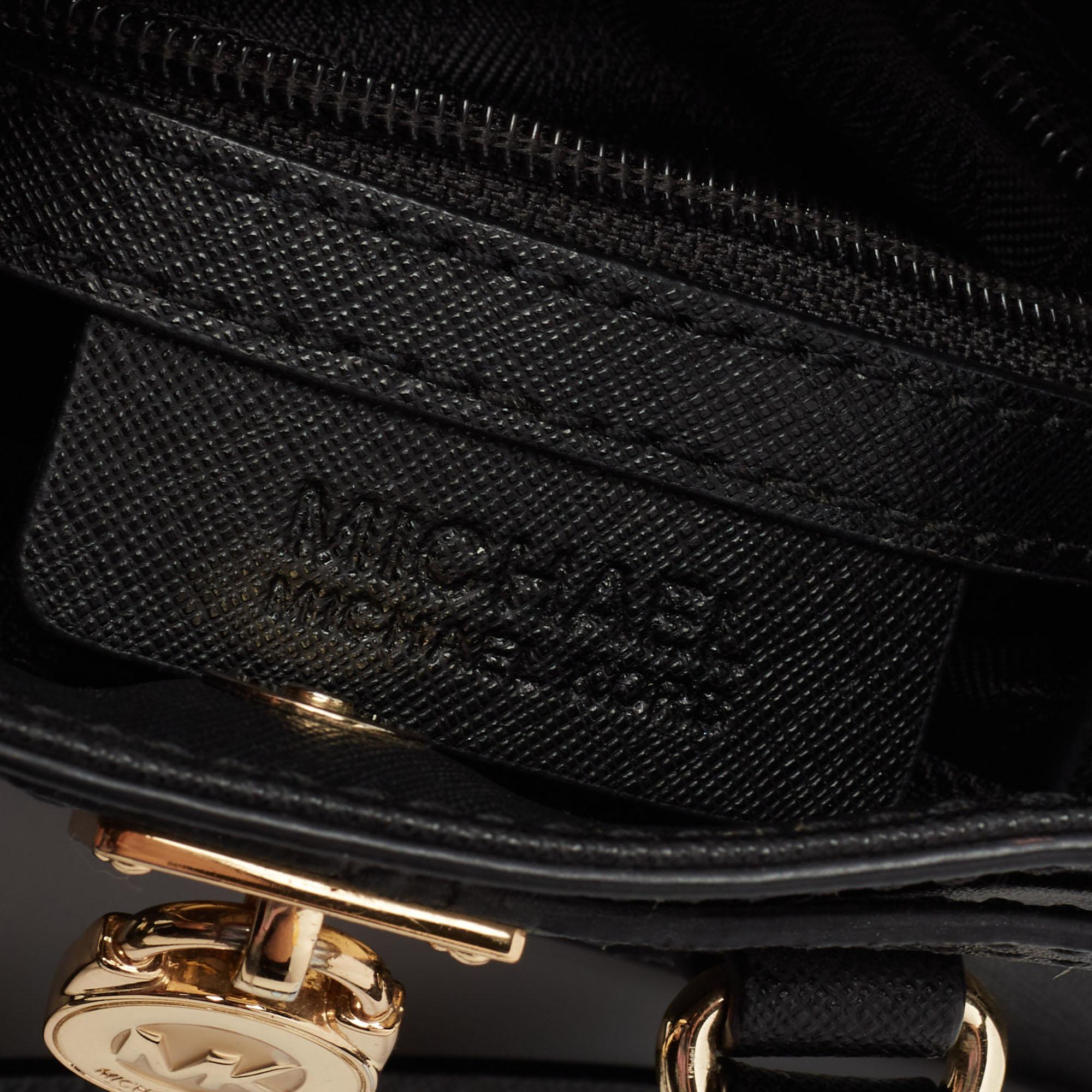 MICHAEL Michael Kors Black Saffiano Leather Mini Hamilton Crossbody Bag 1