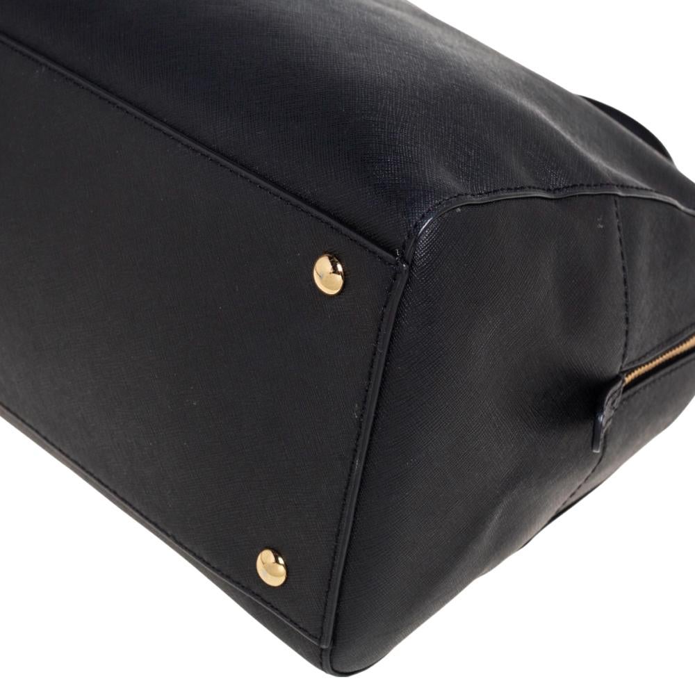 MICHAEL Michael Kors Schwarze Sandrine-Tasche aus Saffiano-Leder Damen im Angebot