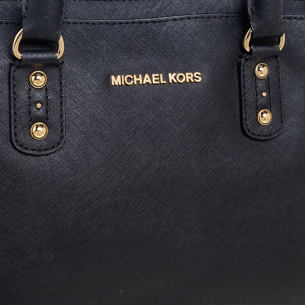MICHAEL Michael Kors Schwarze Sandrine-Tasche aus Saffiano-Leder im Angebot 4