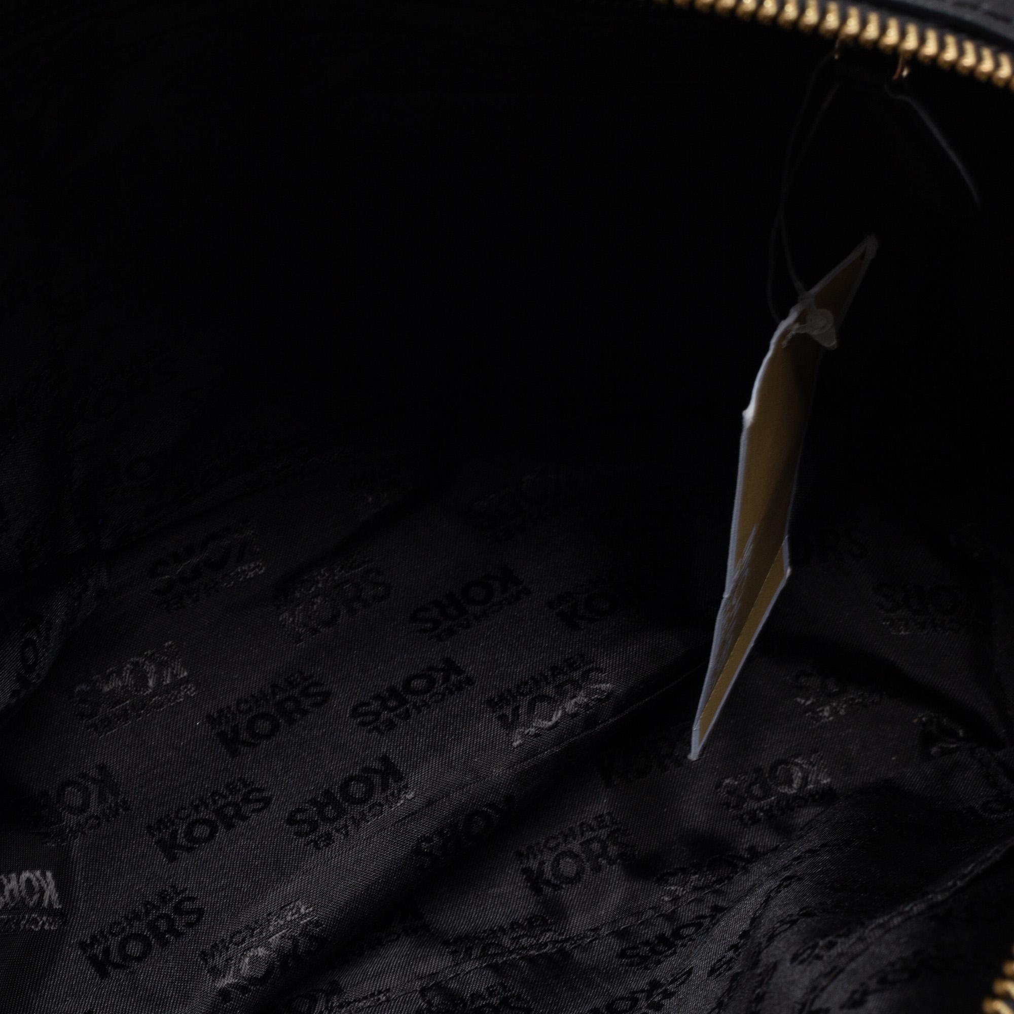 MICHAEL Michael Kors Black Saffiano Leather Small Studded Sandrine Satchel 3