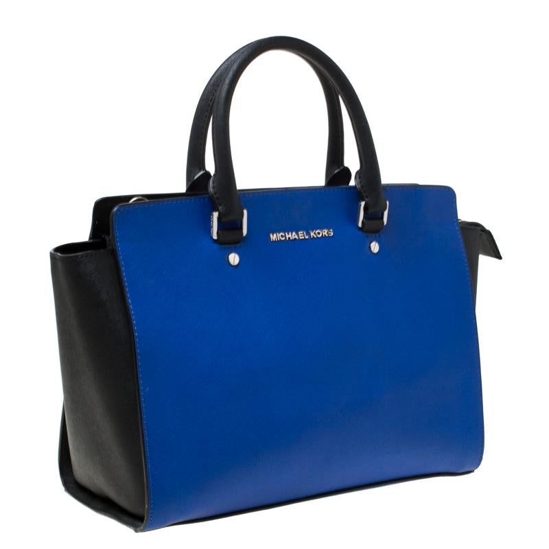Blue and black michael kors bag cheap