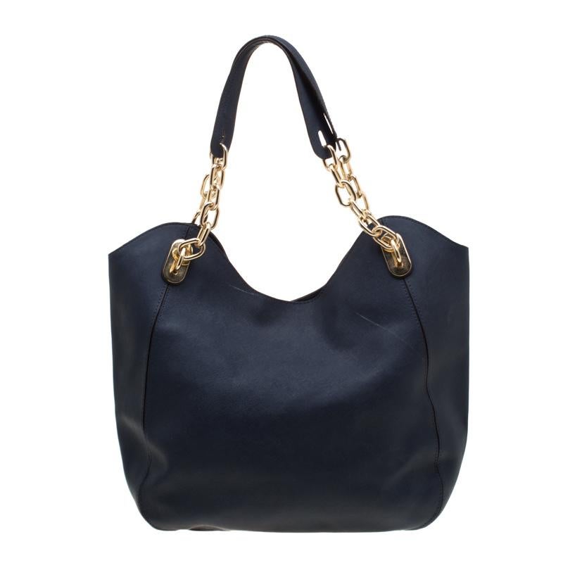 black mk purse with gold chain