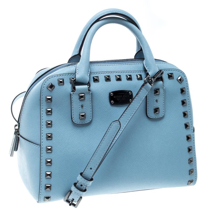 michael kors blue studded bag