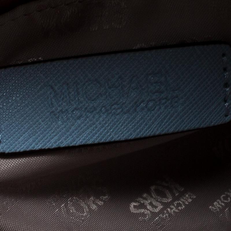 Michael Michael Kors Blue Leather Studded Top Handle Shoulder Bag In Good Condition In Dubai, Al Qouz 2