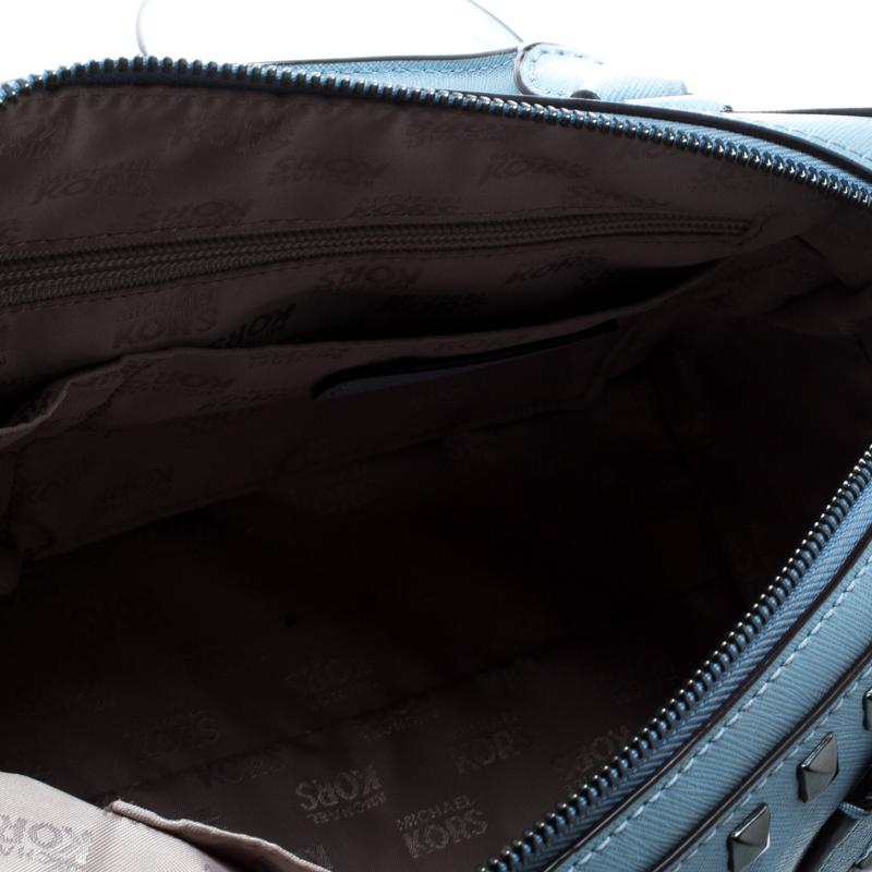 Women's Michael Michael Kors Blue Leather Studded Top Handle Shoulder Bag