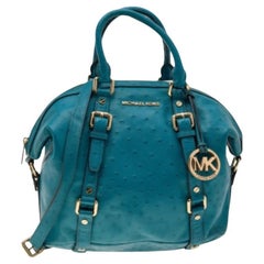 MICHAEL Michael Kors Blue Ostrich Embossed Leather Tote