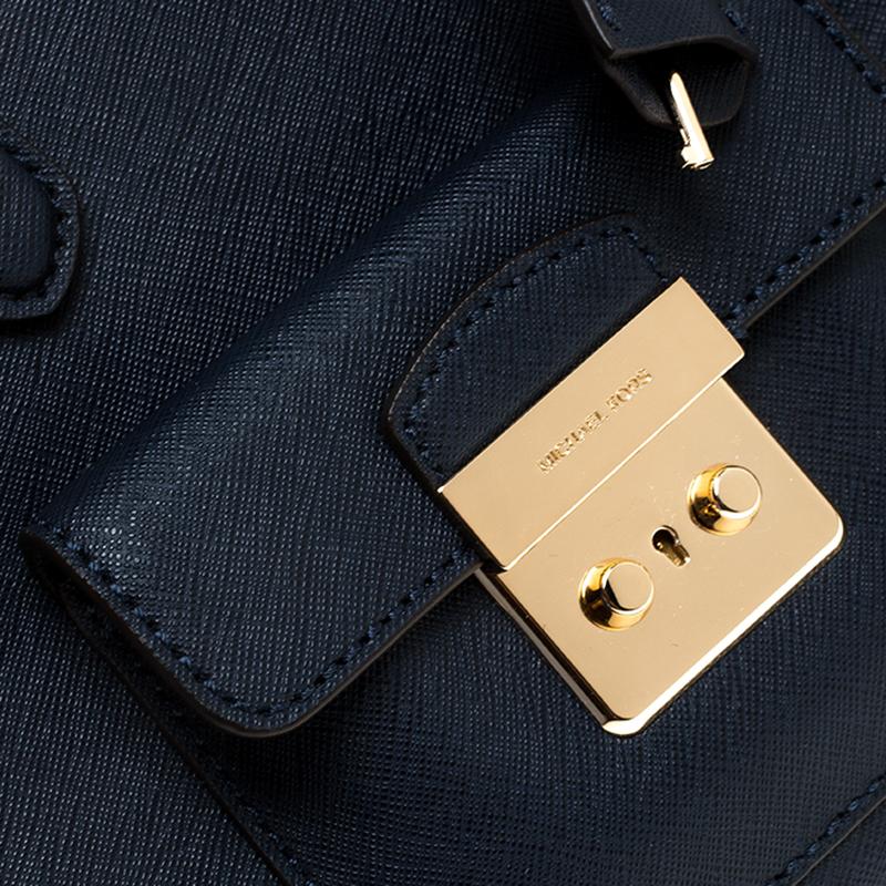 MICHAEL Michael Kors - Sac cabas Bridgette en cuir bleu Saffiano 6
