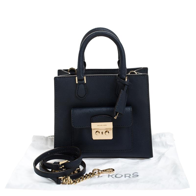 MICHAEL Michael Kors - Sac cabas Bridgette en cuir bleu Saffiano 7