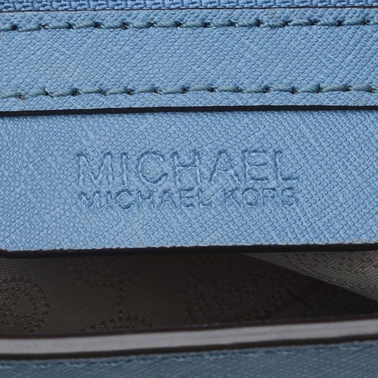 MICHAEL Michael Kors Blue Saffiano Leather Dillon Shoulder Bag For