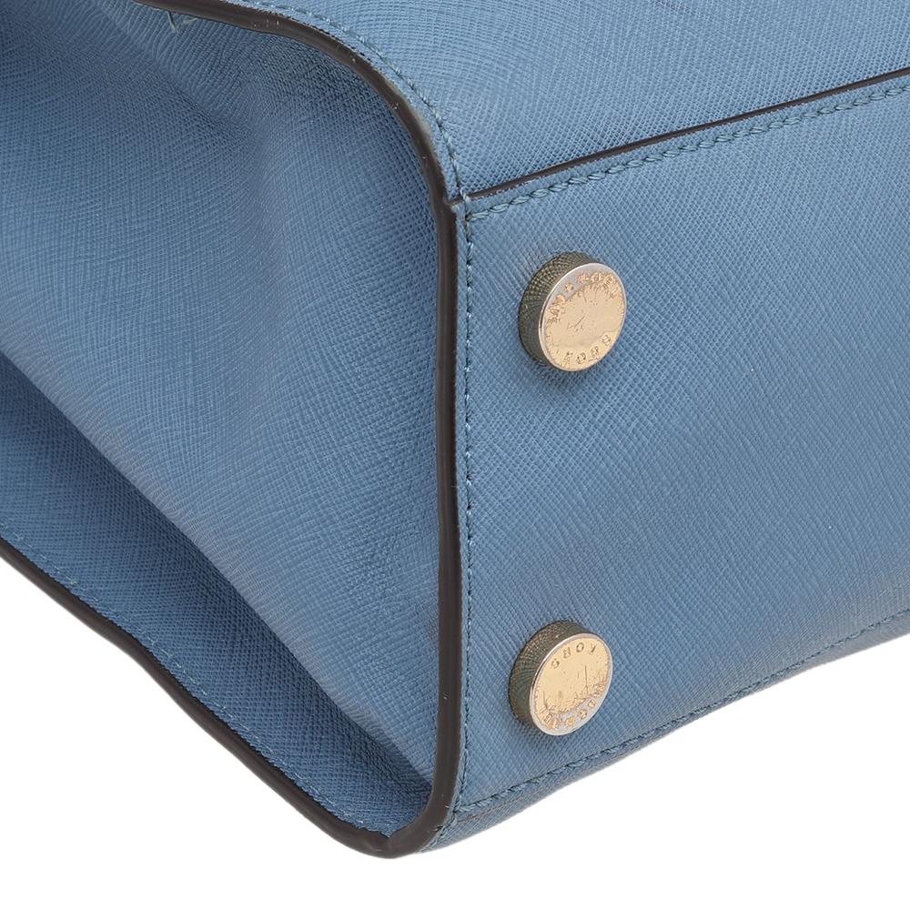 MICHAEL Michael Kors Blue Saffiano Leather Dillon Shoulder Bag For Sale 1