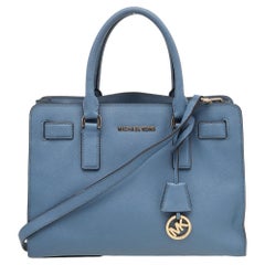 MICHAEL Michael Kors Blue Saffiano Leather Dillon Shoulder Bag