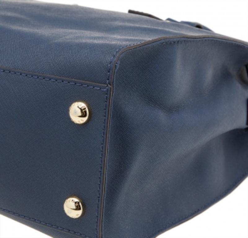 MICHAEL Michael Kors Blue Saffiano Leather Large Hamilton Tote For Sale 1