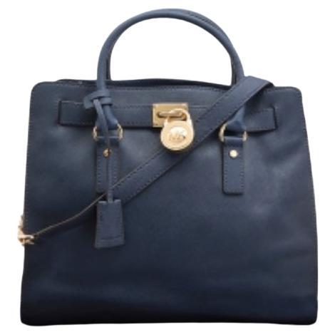 MICHAEL Michael Kors Blue Saffiano Leather Large Hamilton Tote For Sale