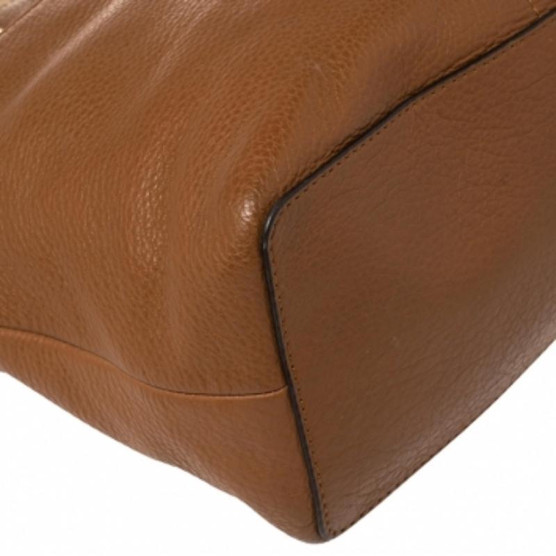 MICHAEL Michael Kors Brown/Beige Leather Bedford Tote For Sale 6