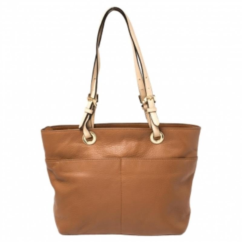 MICHAEL Michael Kors Brown/Beige Leather Bedford Tote For Sale 1