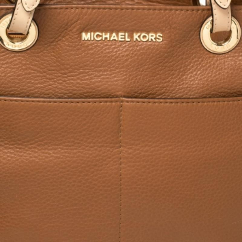MICHAEL Michael Kors Brown/Beige Leather Bedford Tote For Sale 3